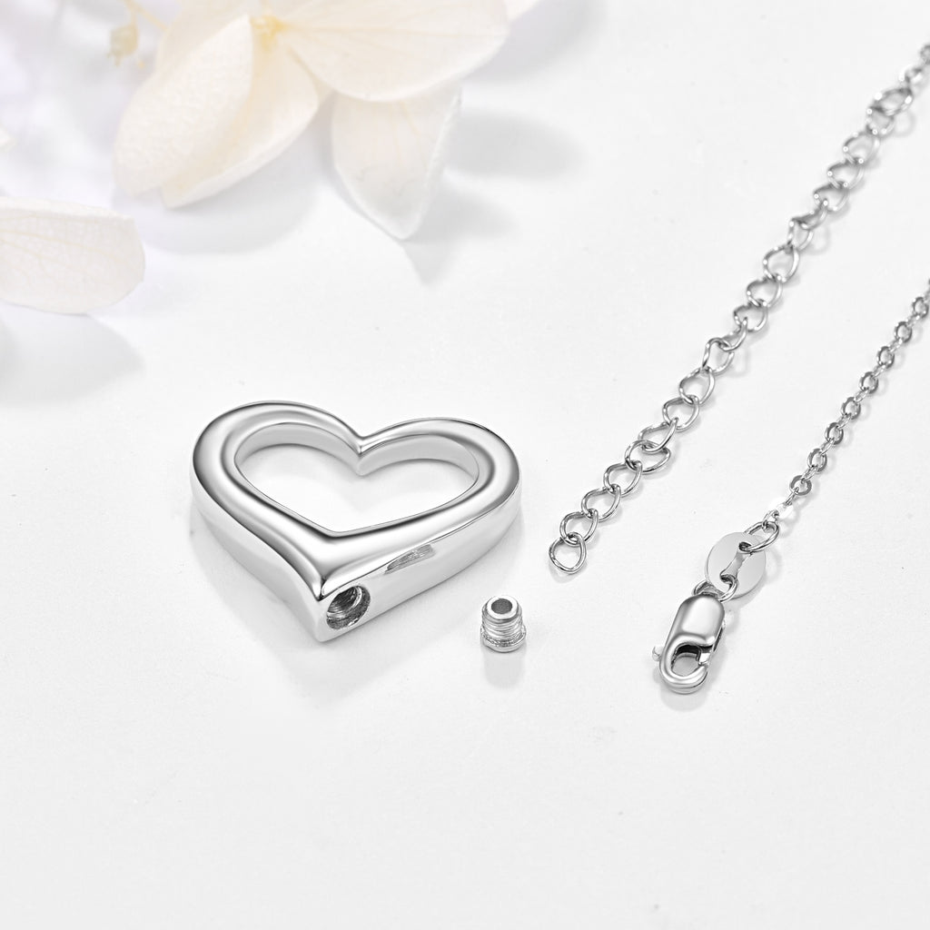 Heart Memorial Urn Necklace – 925 Sterling Silver