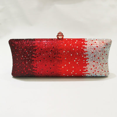 Gradient Rhinestone Women's Dinner Clutch Shoulder Bag - Maricel Long