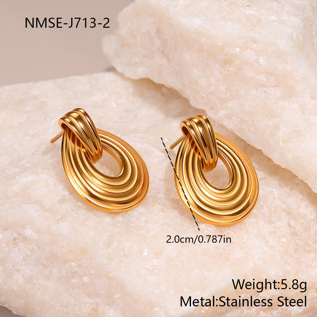 Ring Texture Earrings Non-fading