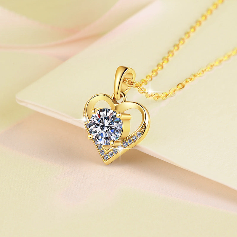 D-Color Moissanite Chanel-Style Necklace | 18K Gold Plated 925 Sterling Silver