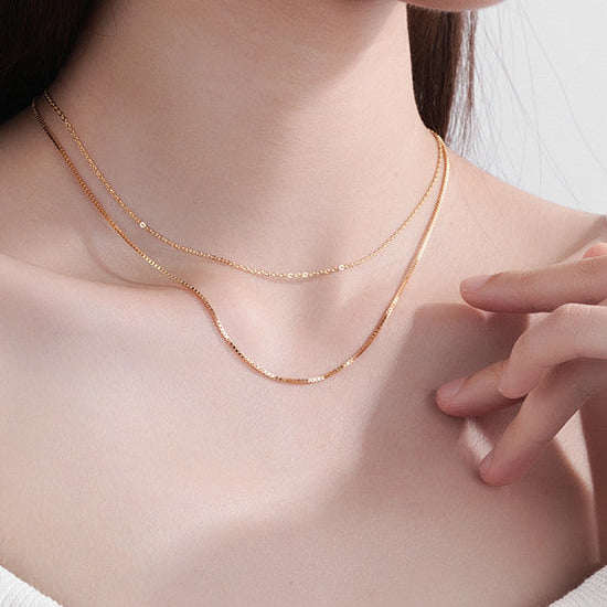 Women’s Double Layer Wave Necklace – 925 Sterling Silver