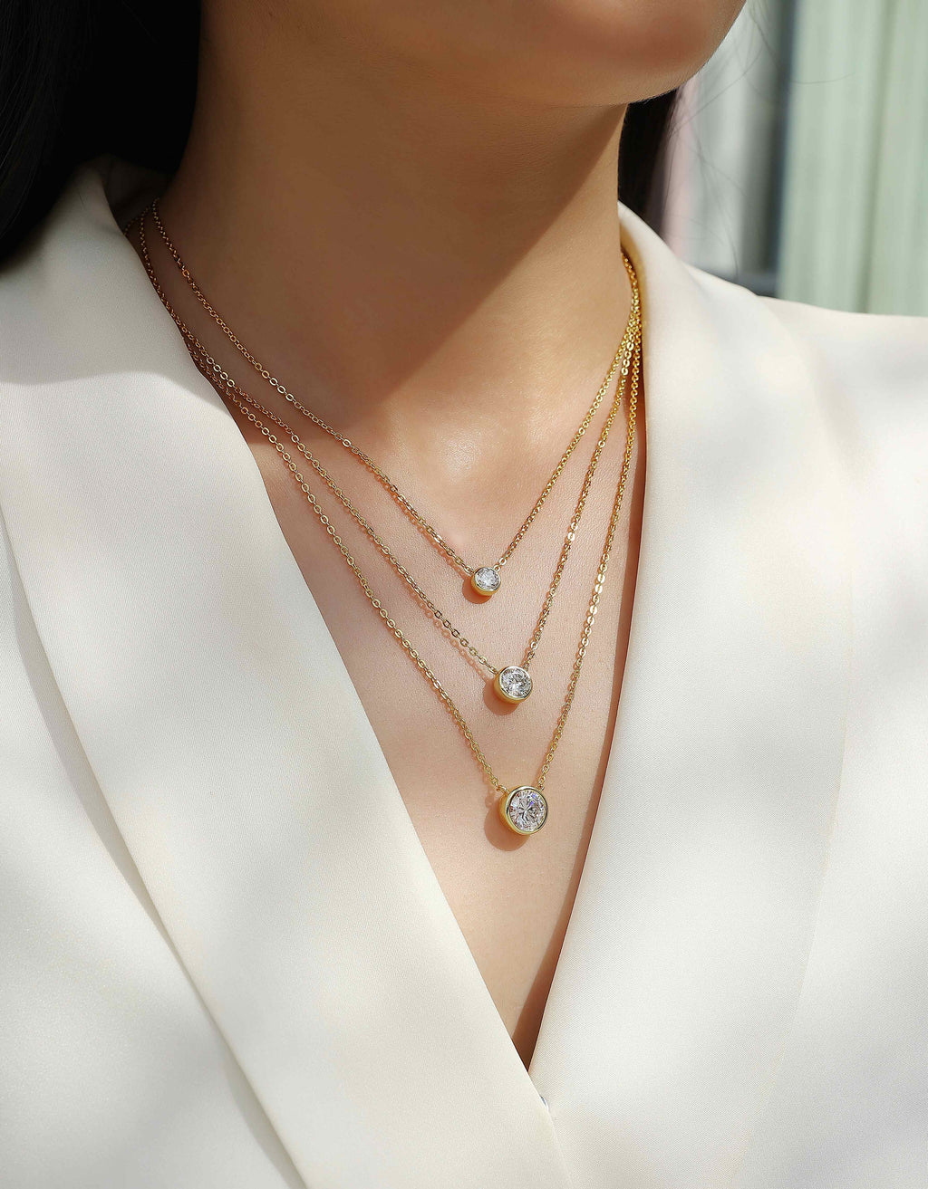 2 Carat Moissanite Pendant Necklace – Gold-Plated S925 Sterling Silver, GRA Certified