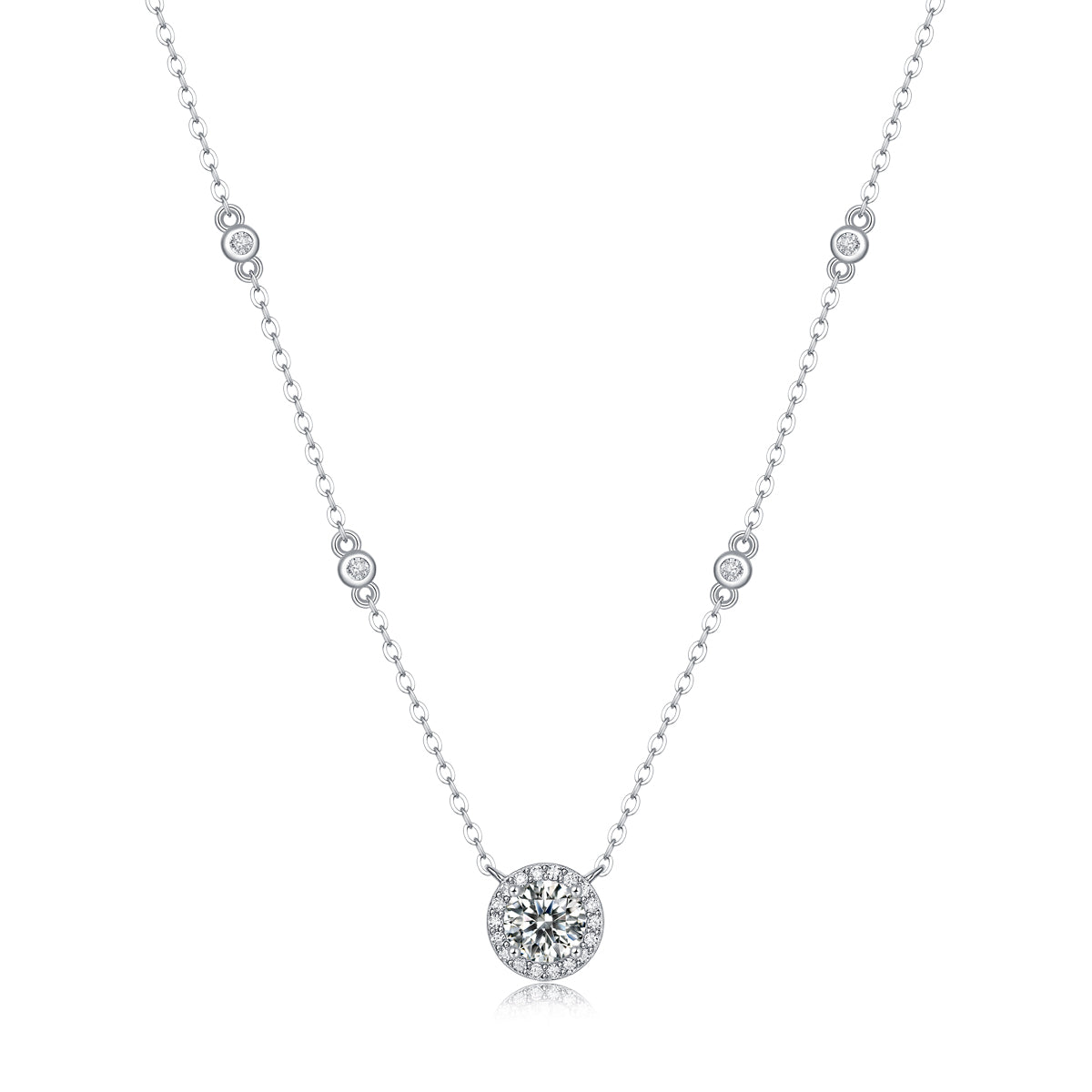 Twinkling Starlight Moissanite Necklace — Platinum-Plated S925 Silver