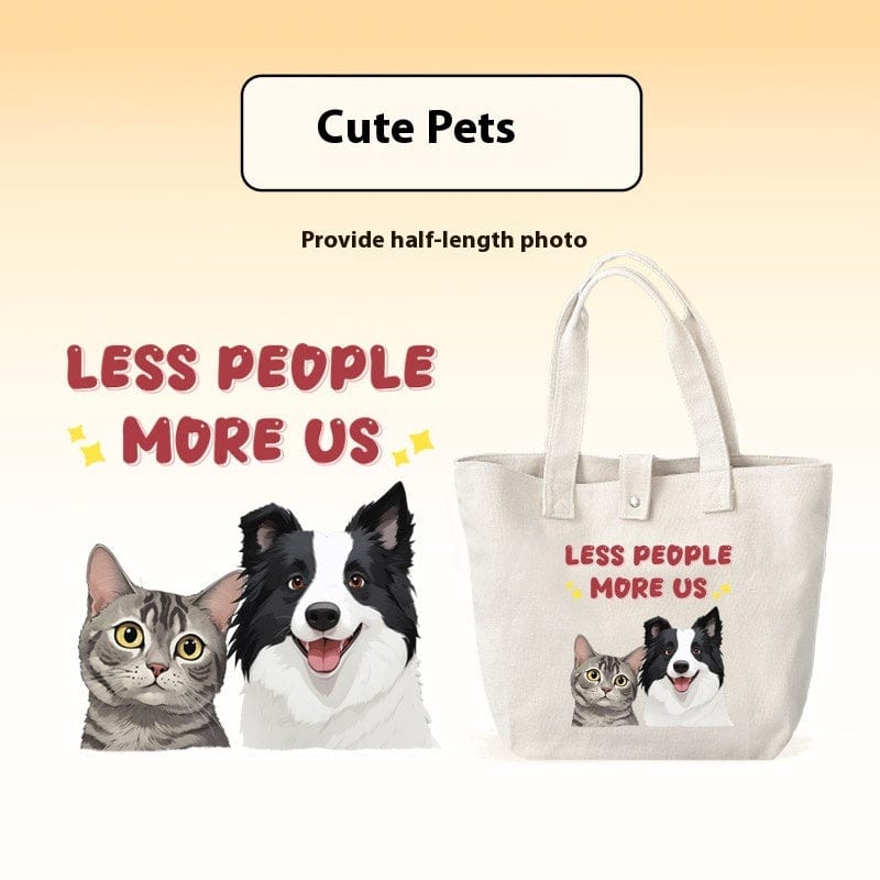 Maricel Long Lots of cute pets Pet Custom Canvas Bag Pure Cotton