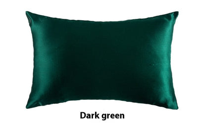 Maricel Long Pillowcases Dark Green / 51x76cm Silk Pillowcase 19 M Invisible Zipper Double-sided