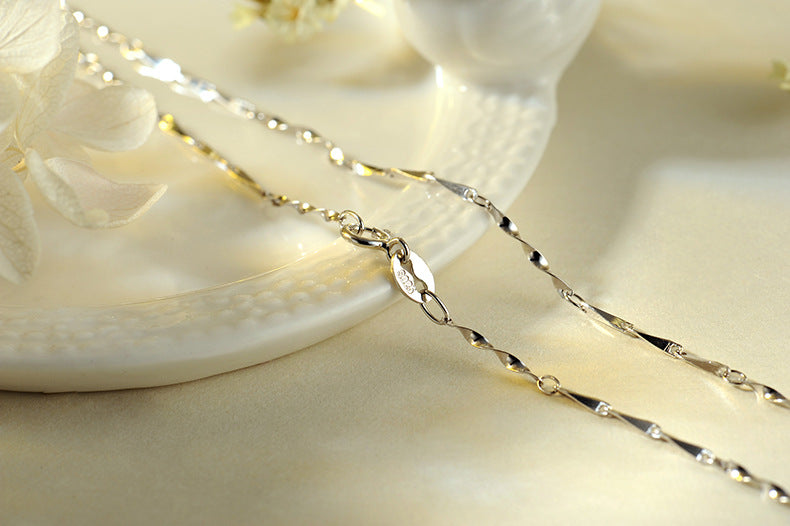 S925 Sterling Silver Butterfly Necklace – Micro-Inlaid Pendant Clavicle Chain for Women