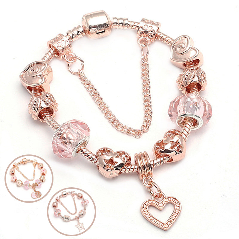 Fashion Love Geometric Bracelet for Women | Rose Gold Plated Jewelry