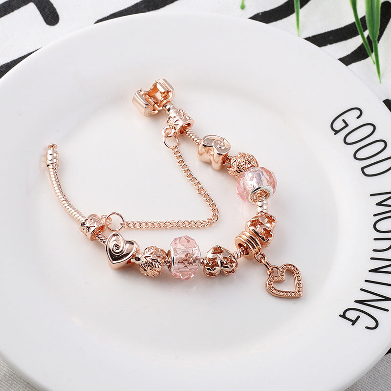 Fashion Love Geometric Bracelet for Women | Rose Gold Plated Jewelry