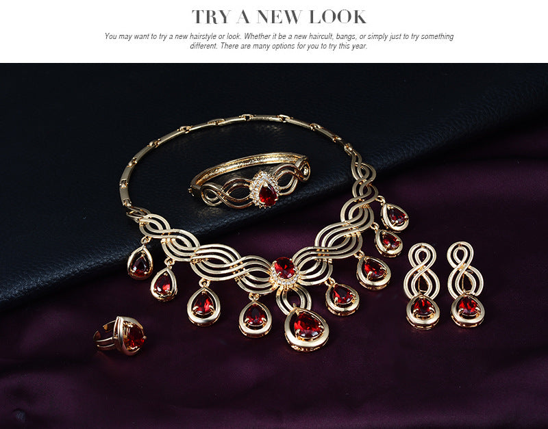 Amara Crimson drop Jewelry Set