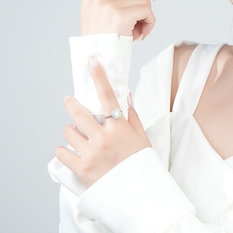 Cushion-Cut Moissanite Statement Ring – Adjustable Elegance