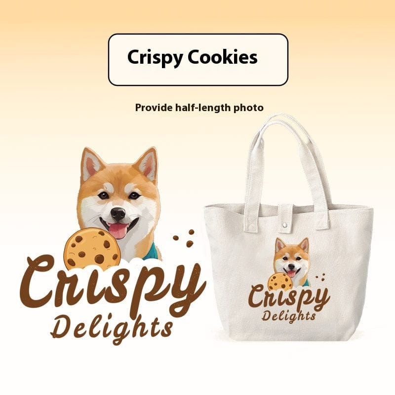 Maricel Long Crispy cookie dough Pet Custom Canvas Bag Pure Cotton