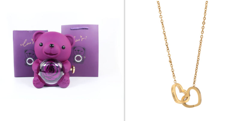 Personalized Double Heart Name Necklace – Custom Forever Necklace with 2 Names for Women