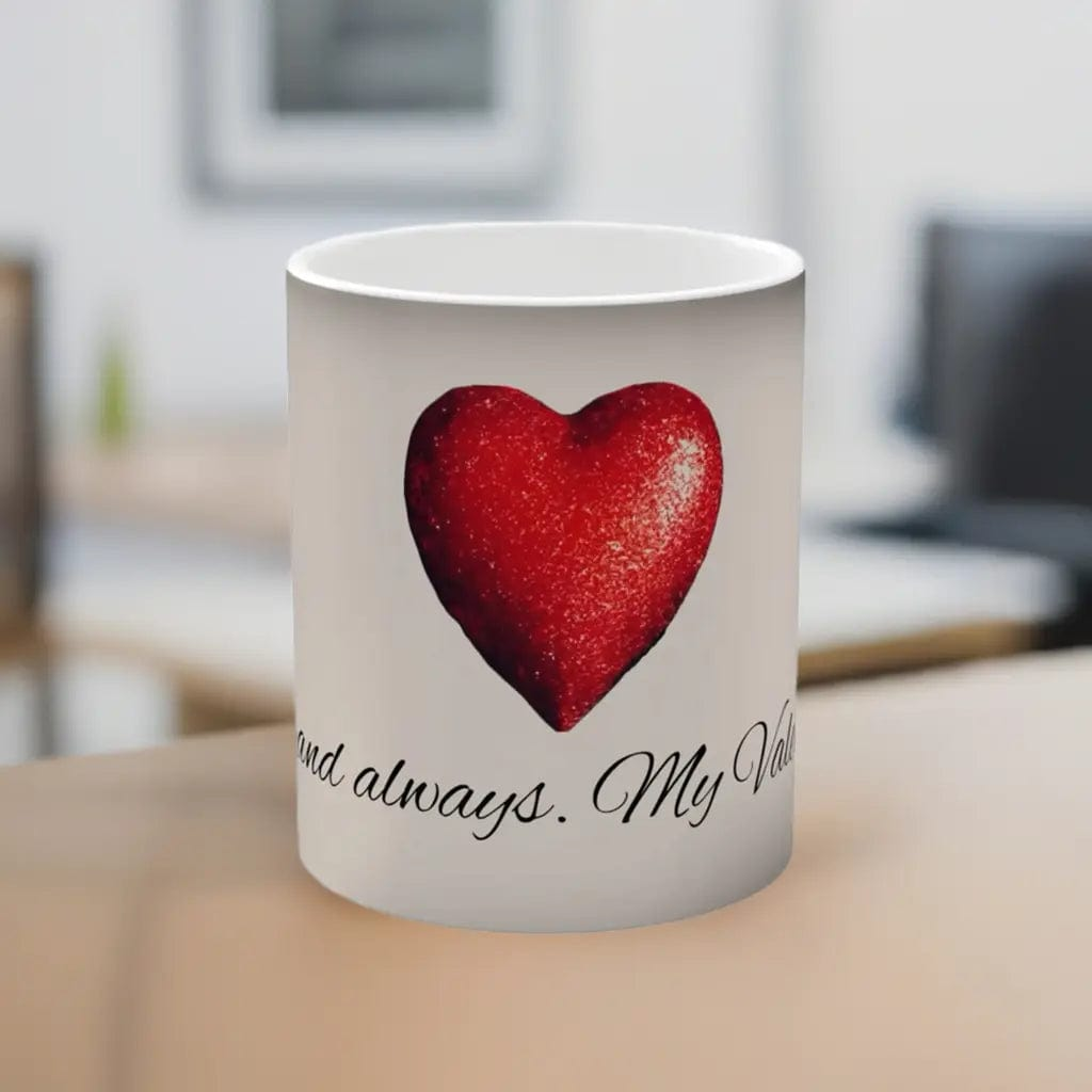 Printify Mug 11oz / Black / Glossy Mug - Color-Changing 11oz - Forever and Always My Valentines