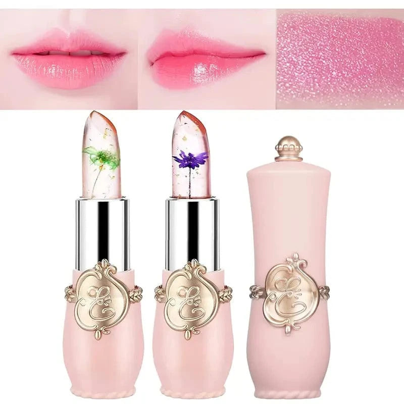Maricel Long 2 PCs Color Changing Dried Flower Jelly Lipstick