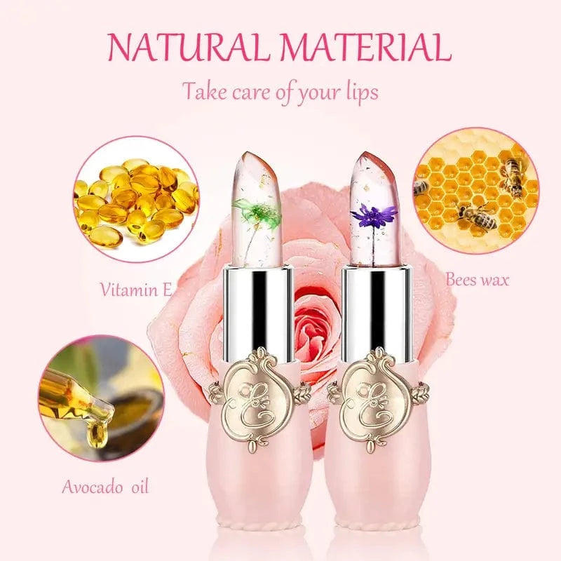 Maricel Long 2 PCs Color Changing Dried Flower Jelly Lipstick