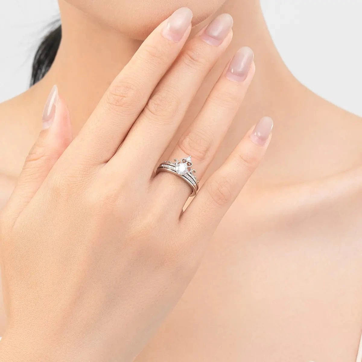 Maricel Long 925 Sterling Silver / Opening Adjustable S925 Sterling Silver Light Luxury Crown Ring