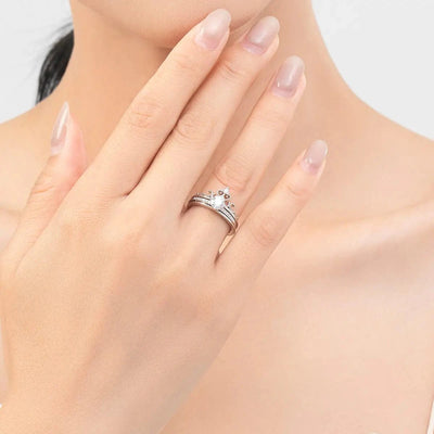 Maricel Long 925 Sterling Silver / Opening Adjustable S925 Sterling Silver Light Luxury Crown Ring