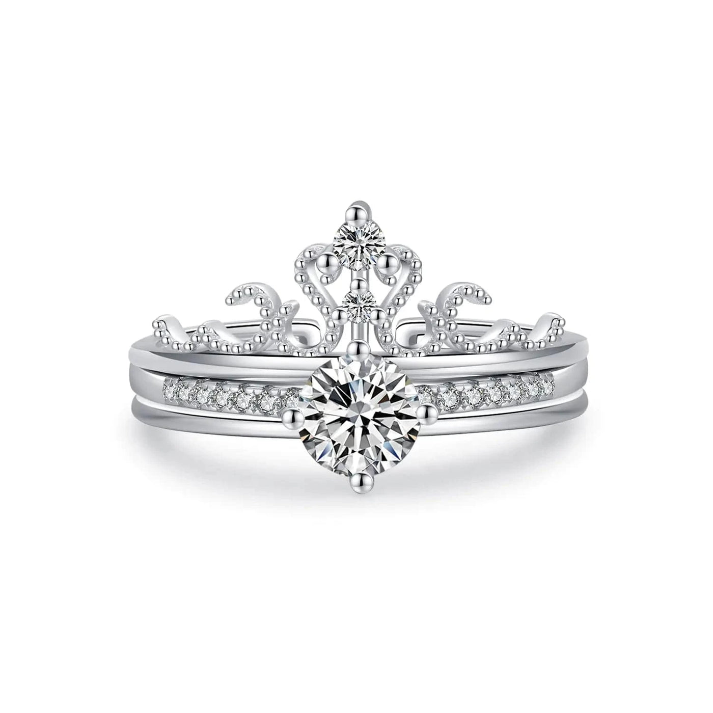 Maricel Long 925 Sterling Silver / Opening Adjustable S925 Sterling Silver Light Luxury Crown Ring