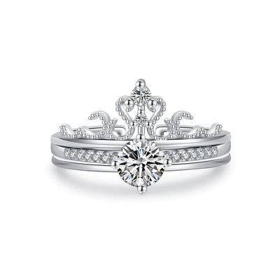Maricel Long 925 Sterling Silver / Opening Adjustable S925 Sterling Silver Light Luxury Crown Ring