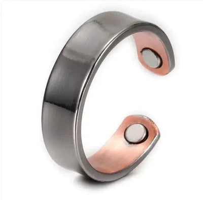 Maricel Long Black / Adjustable Men's Magnetic Red Copper Ring