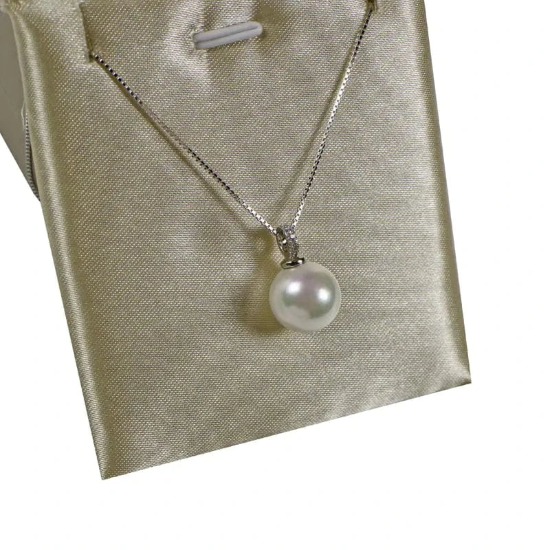 Maricel Long Black Pearl Necklace with White Freshwater Pearl Pendant