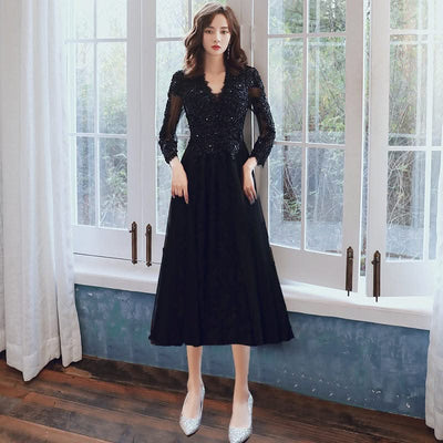 Black Evening Dress Feminine And Luxurious - Maricel Long