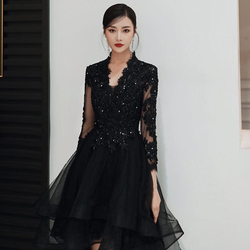 Black Evening Dress Feminine And Luxurious - Maricel Long