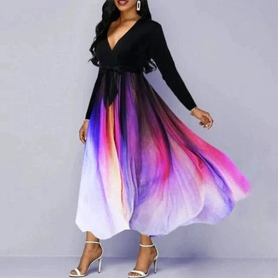 Women Elegant Long Sleeve V - Neck - Maricel Long