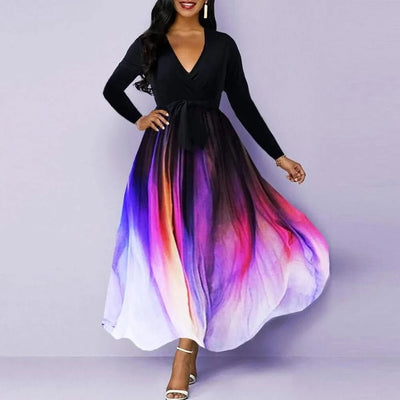 Women Elegant Long Sleeve V - Neck - Maricel Long