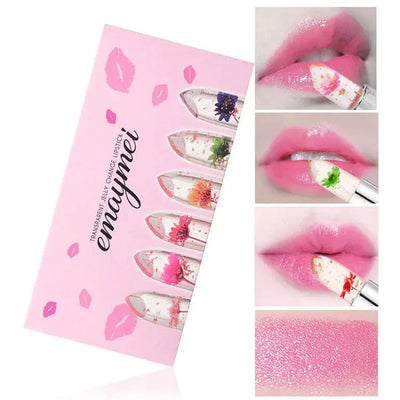 Maricel Long English-powder tube suit 6PCS A BOX (products are only for export sales, and domestic sales are prohibited) 6pcs Transparent Moisturizing Color-Changing Lipstick Set