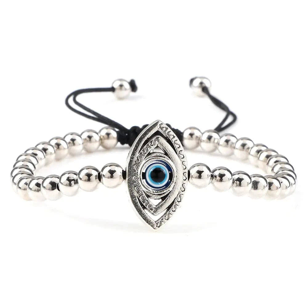 Maricel Long Eyes / Silver Copper Bead Simple Fashion 5mm Copper Bead Bracelet