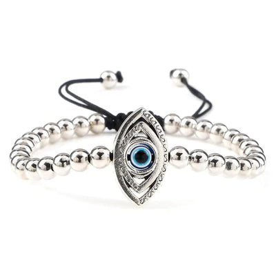 Maricel Long Eyes / Silver Copper Bead Simple Fashion 5mm Copper Bead Bracelet