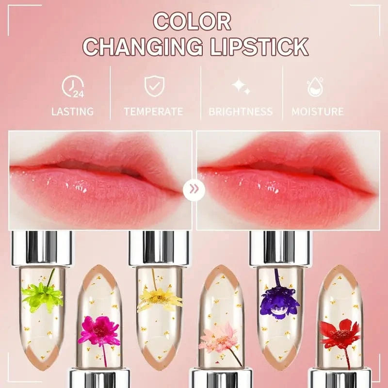 Maricel Long Flower Jelly Lipstick Set with Temperature Change Formula