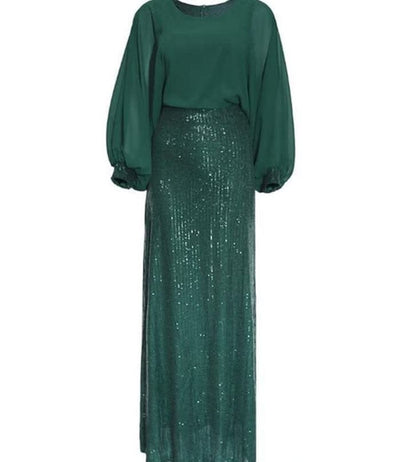 African Women's Beads Chiffon Party Evening Dress Big Size - Maricel Long