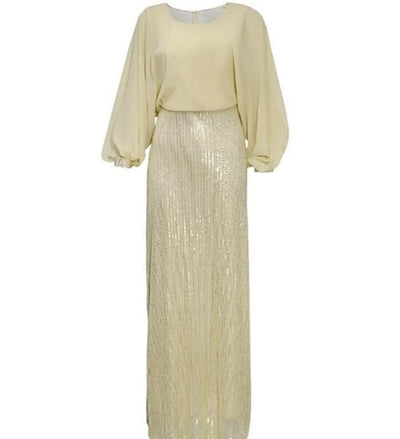 African Women's Beads Chiffon Party Evening Dress Big Size - Maricel Long