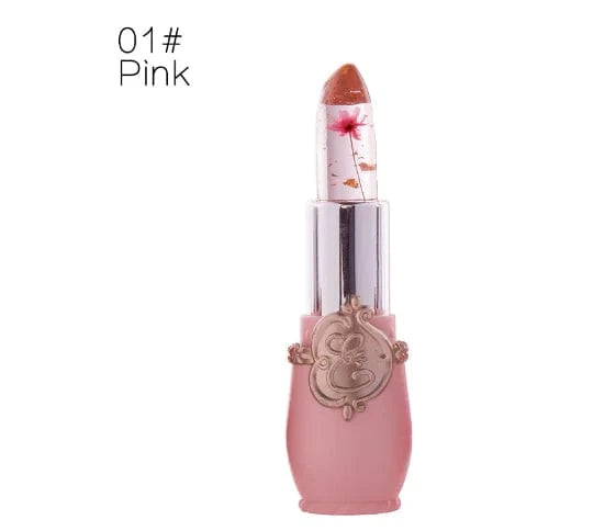 Maricel Long Light Pink Flower Jelly Lipstick Set with Temperature Change Formula