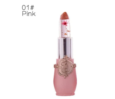 Maricel Long Light Pink Flower Jelly Lipstick Set with Temperature Change Formula