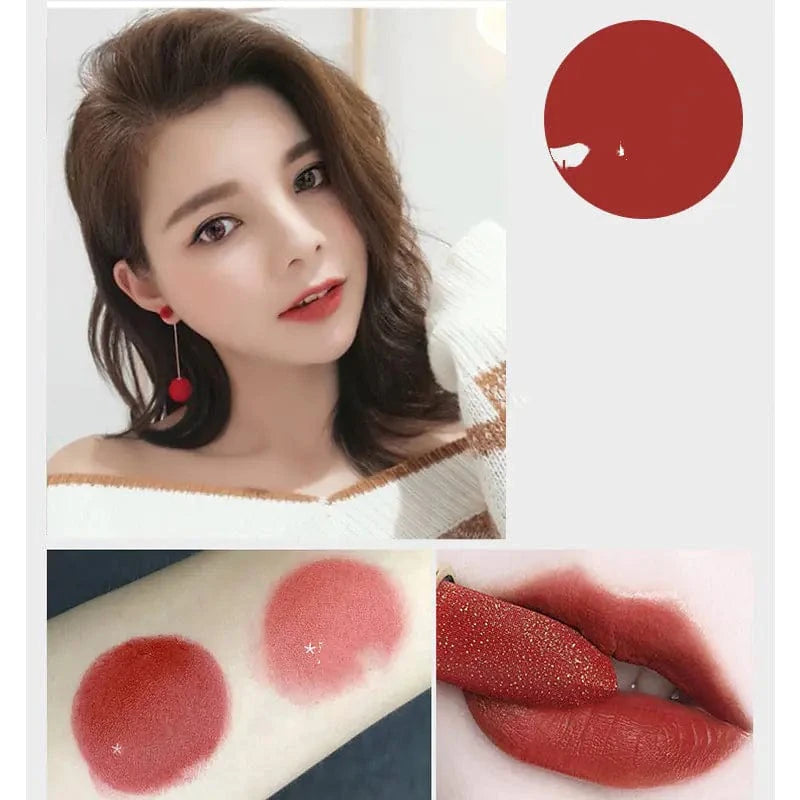 Maricel Long Maple Leaf Red Star Gold Diamond Velvet Matte Red Makeup Moisturizer