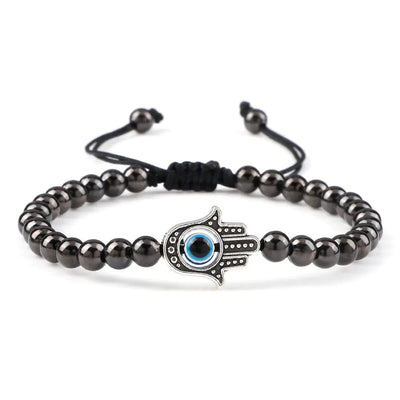 Maricel Long Palm / Gun Black Copper Bead Simple Fashion 5mm Copper Bead Bracelet