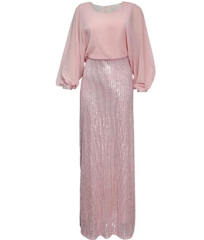 African Women's Beads Chiffon Party Evening Dress Big Size - Maricel Long