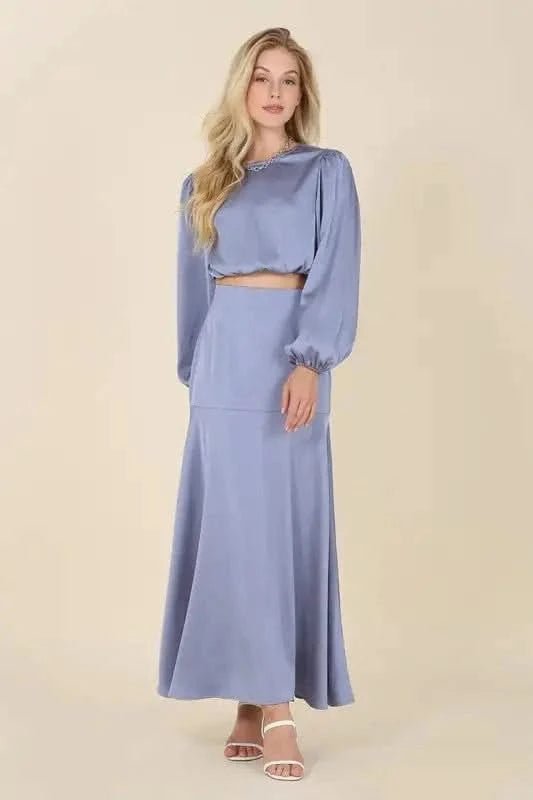 Dressed up satin two - piece mermaid dress set - Maricel Long