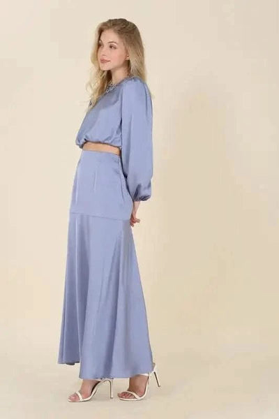 Dressed up satin two - piece mermaid dress set - Maricel Long