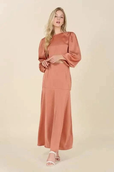 Dressed up satin two - piece mermaid dress set - Maricel Long