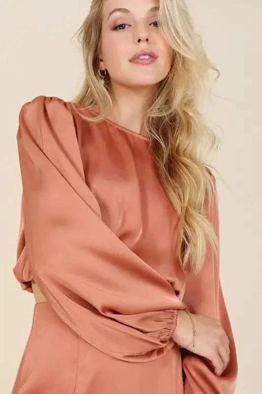 Dressed up satin two - piece mermaid dress set - Maricel Long