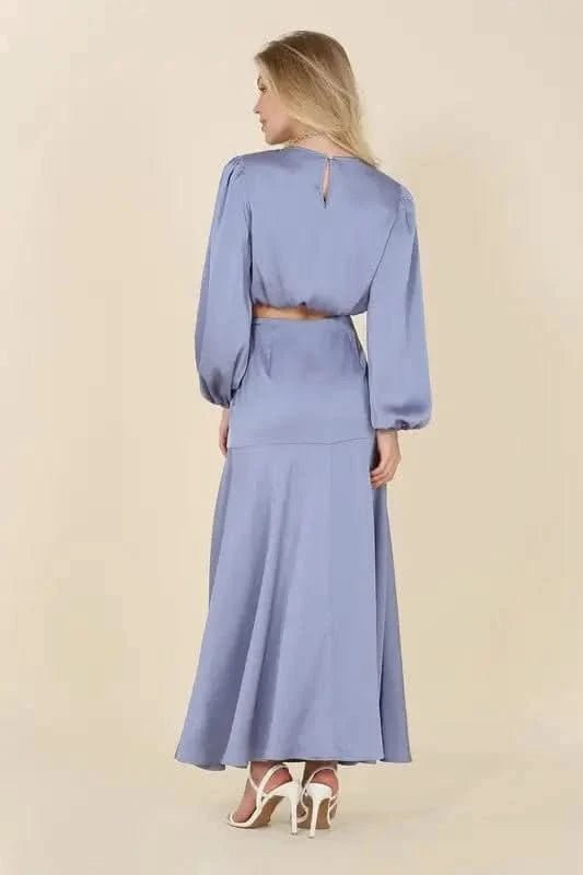 Dressed up satin two - piece mermaid dress set - Maricel Long