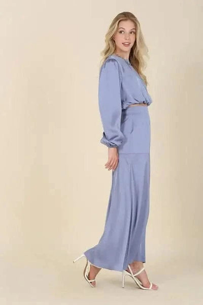 Dressed up satin two - piece mermaid dress set - Maricel Long