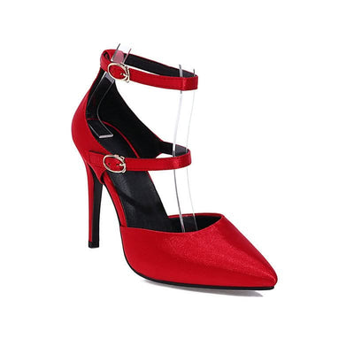 Hollow Women's Shoes Buckle Strap Stiletto Heel Pumps - Maricel Long