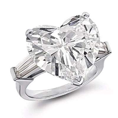Maricel Long White / 18 JZ055 Platinum Plated Heart Shaped Engagement Ring