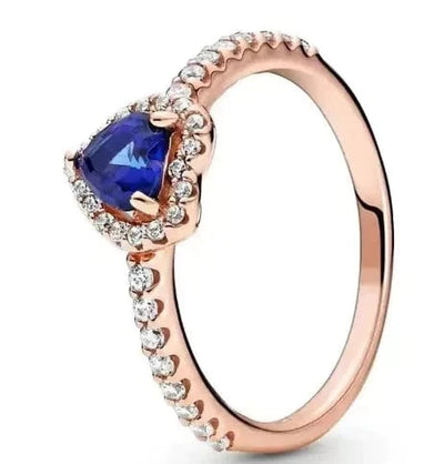 Maricel Long White Copper Plated 925 Silver Red Heart Ring