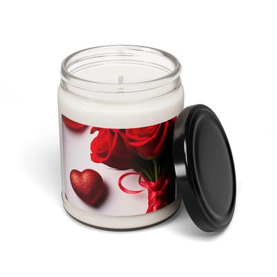 Heart and Roses design Scented Soy Candle, 9oz - Maricel Long